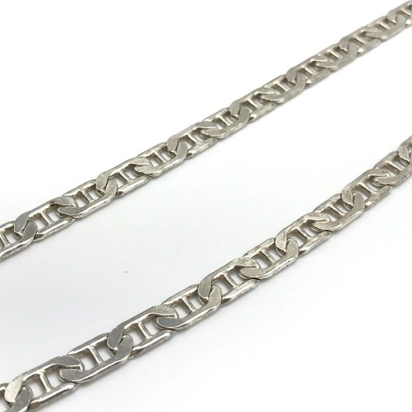 925 Italy Sterling Silver Mariner Anchor Chain Link Necklace 16.25" - Picture 4 of 8